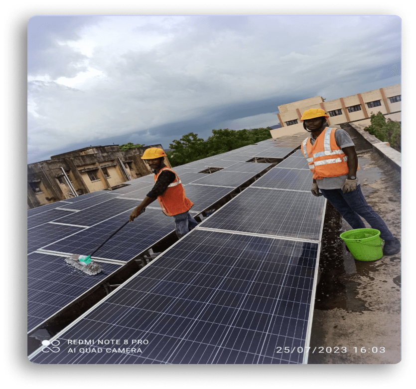 Engineer with Solar Panels